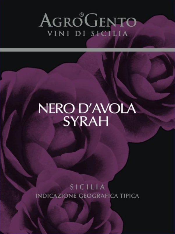 AgroGento Sicilia Nero d'Avola Syrah 2012 Front Label
