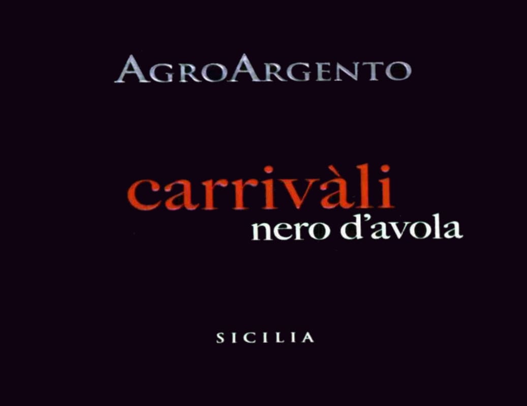 AgroGento Sicilia Carrivali Nero d'Avola 2008 Front Label