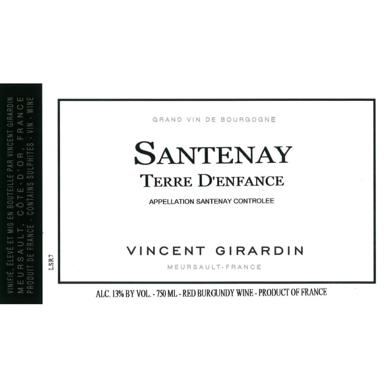 Vincent Girardin Santenay Terre D'Enfance Rouge 2014 Front Label