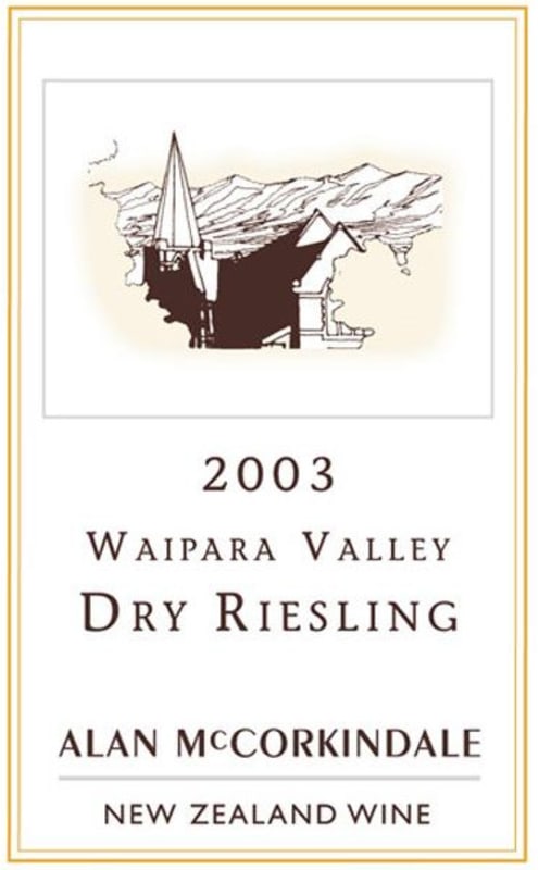Alan McCorkindale Wines Dry Riesling 2003 Front Label