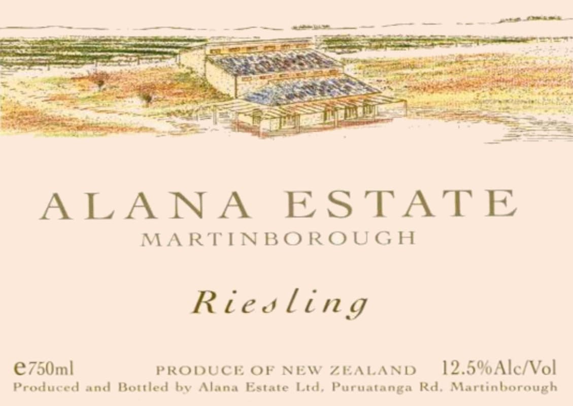Alana Estate Riesling 2014 Front Label