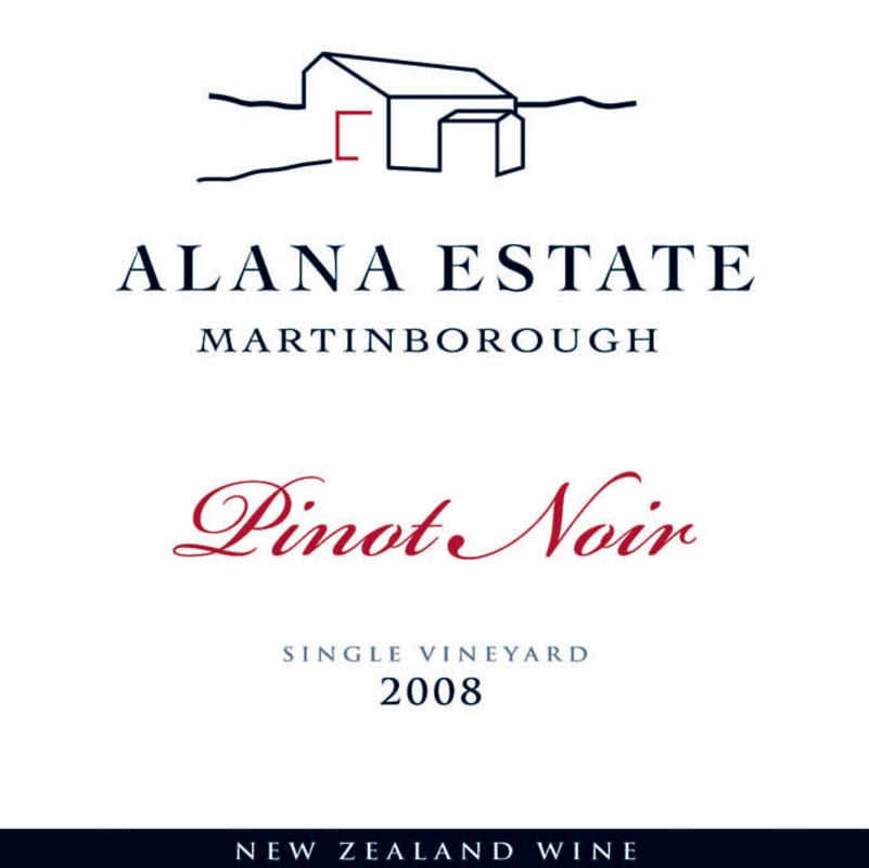 Alana Estate Pinot Noir 2008 Front Label