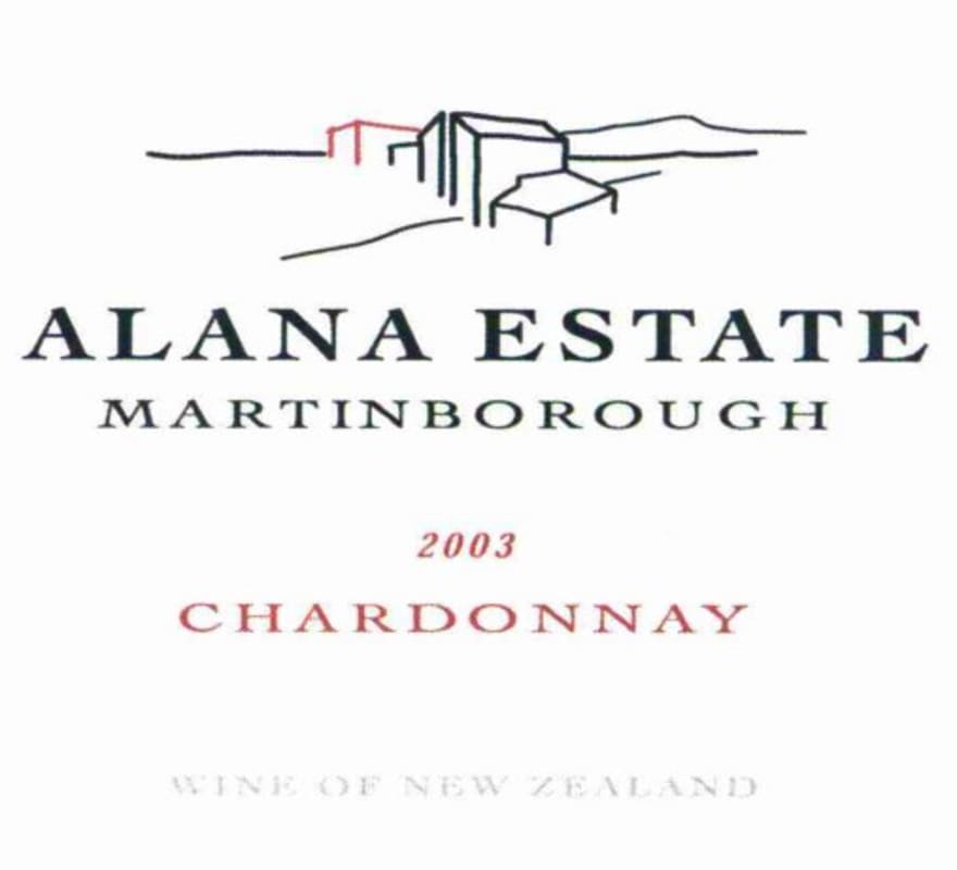 Alana Estate Chardonnay 2003 Front Label