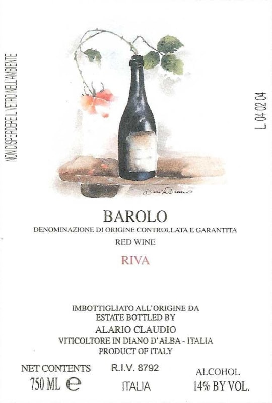 Hernder Estate Wines Barolo Riva 2010 Front Label