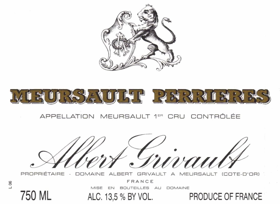 Albert Grivault Meursault Perrieres Premier Cru 2013 Front Label