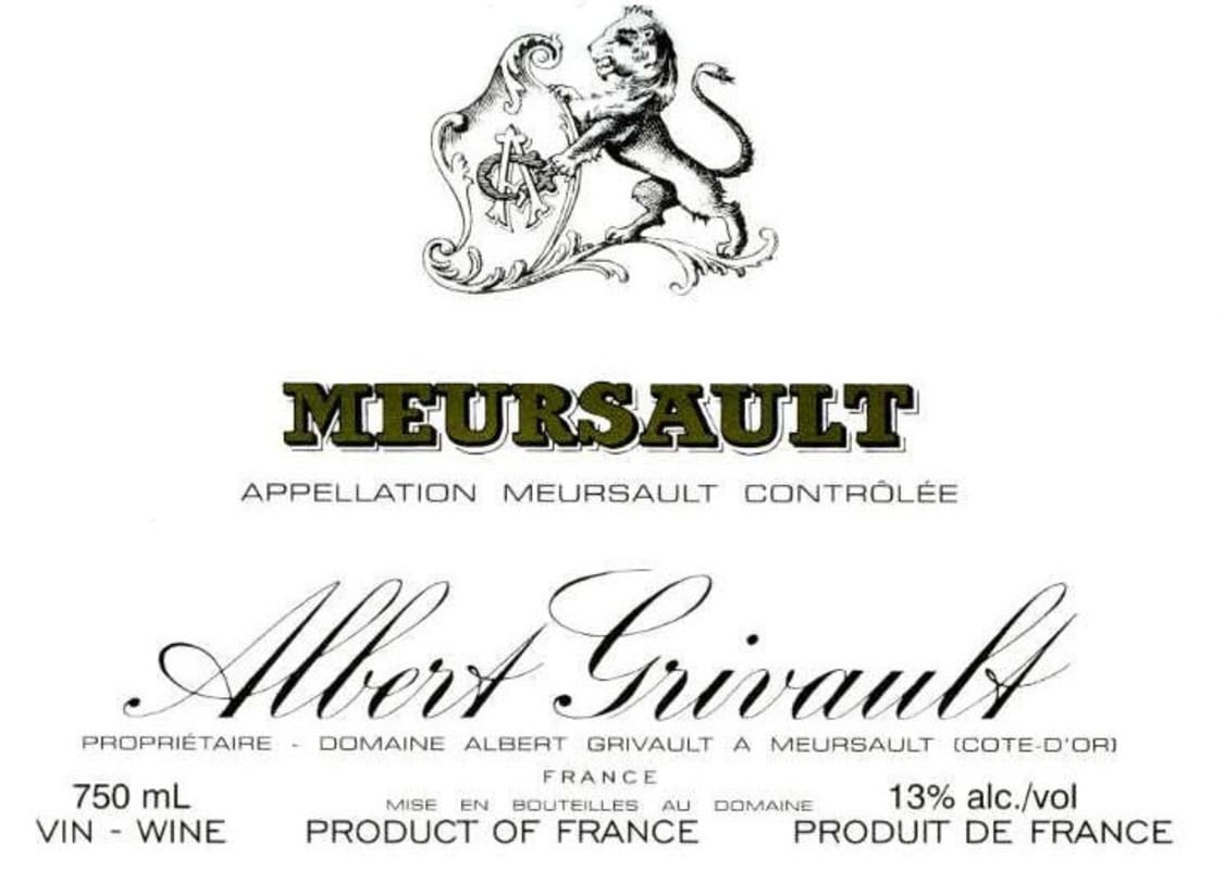 Albert Grivault Meursault 2010 Front Label