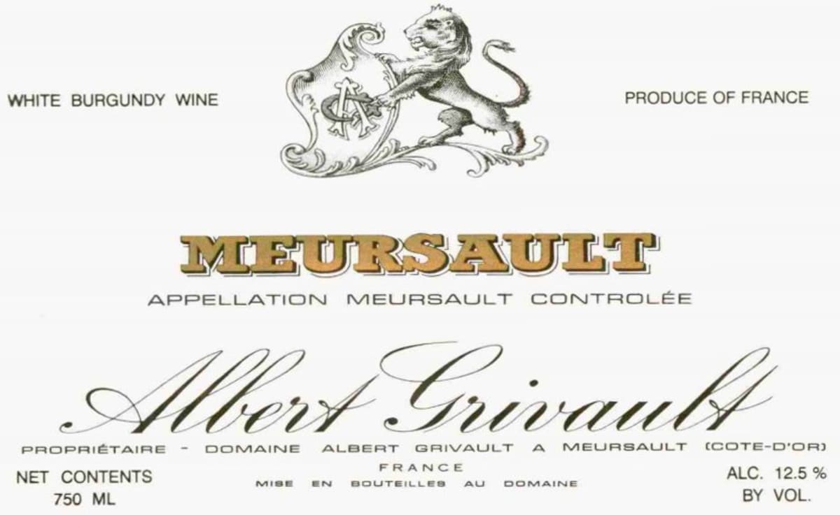 Albert Grivault Meursault 2004 Front Label