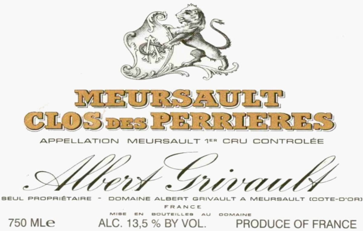 Albert Grivault Meursault Clos des Perrieres Premier Cru 2011 Front Label
