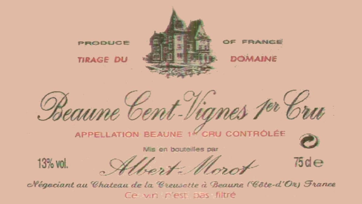 Albert Morot Beaune Cent-Vignes Premier Cru 2010 Front Label