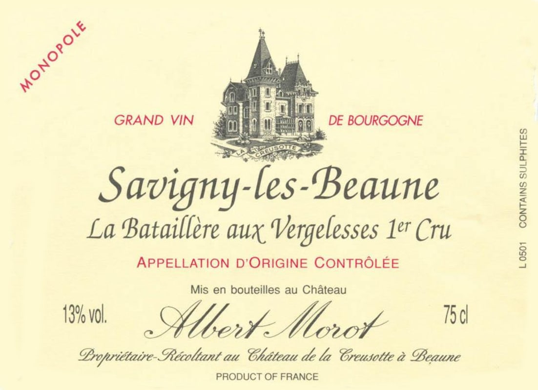 Albert Morot Savigny-les-Beaune La Bataillere Aux Vergelesses Premier Cru Monopole 2009 Front Label
