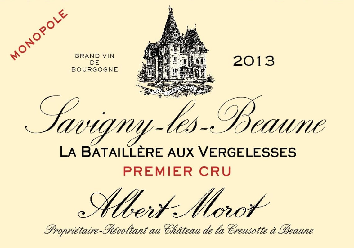 Albert Morot Savigny-les-Beaune La Bataillere Aux Vergelesses Premier Cru Monopole 2013 Front Label