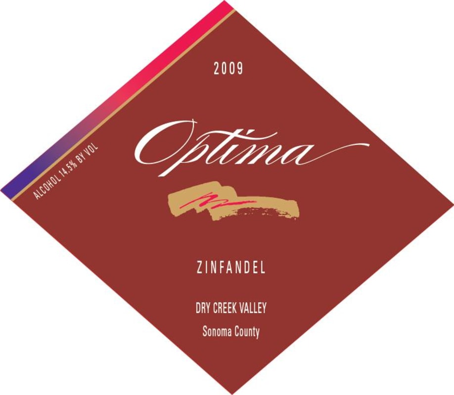 Optima Dry Creek Valley Zinfandel 2009 Front Label