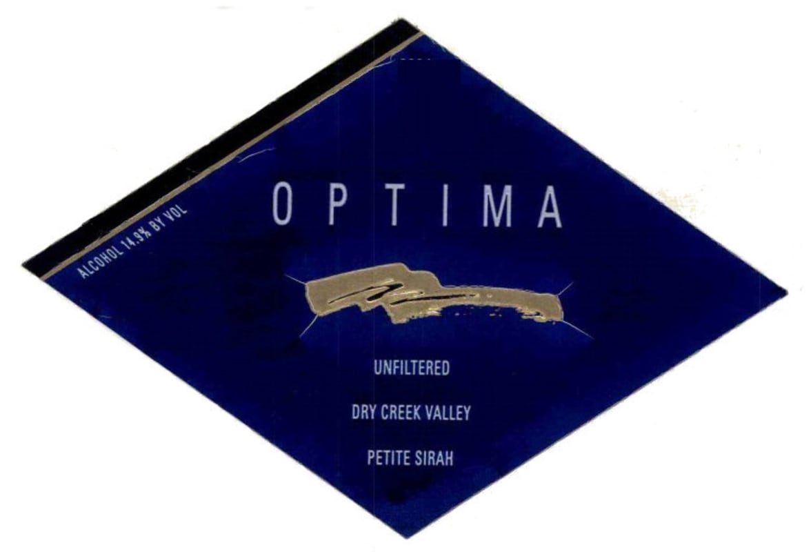Optima Dry Creek Valley Petite Sirah 2007 Front Label
