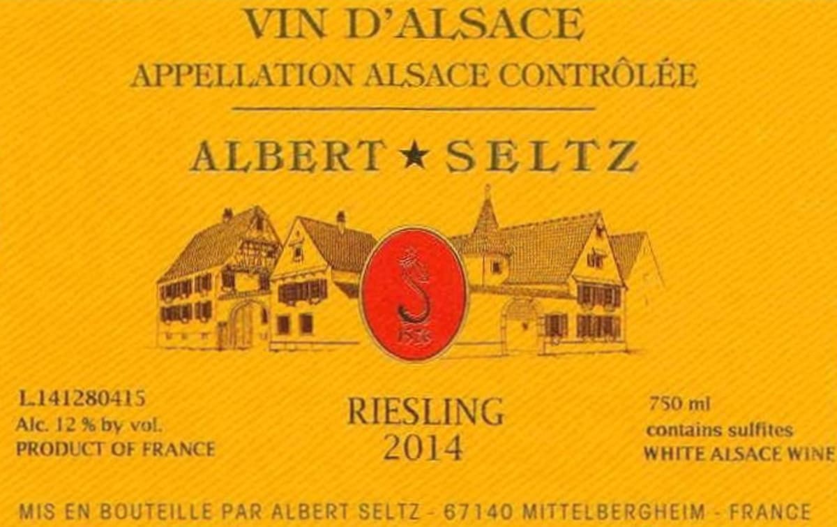 Albert Seltz Alsace Riesling 2014 Front Label