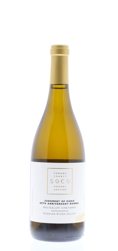 Bacigalupi Vineyards Judgment of Paris 40th Anniversary Chardonnay (Sonoma Barrel Auction) 2015 Front Bottle Shot