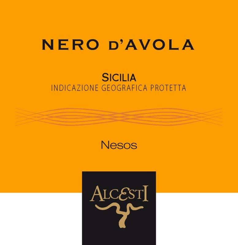 Alcesti Sicilia Nesos Nero d'Avola 2012 Front Label