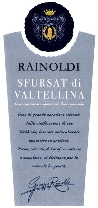 Aldo Rainoldi Sforzato di Valtellina Sfursat 2012 Front Label