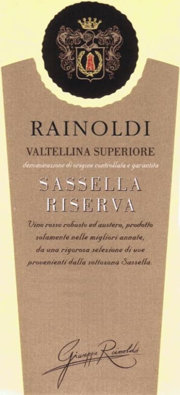 Aldo Rainoldi Valtellina Superiore Sassella Riserva 2007 Front Label