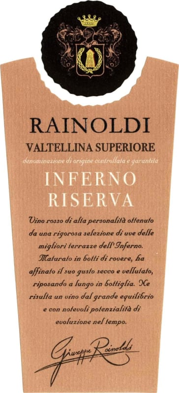 Aldo Rainoldi Valtellina Superiore Inferno Riserva 2010 Front Label