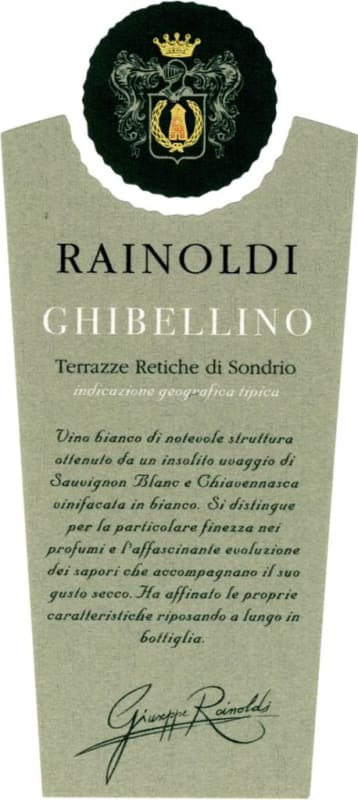 Aldo Rainoldi Terazze Retiche di Sondrio Ghibellino Bianco 2010 Front Label