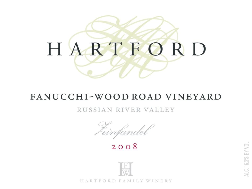 Hartford Fanucchi-Wood Road Zinfandel 2008 Front Label