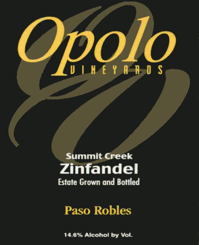 Opolo Summit Creek Zinfandel 2005 Front Label