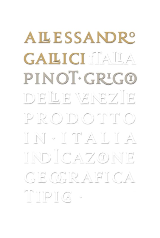 Alessandro Gallici Delle Venezie Pinot Grigio 2015 Front Label