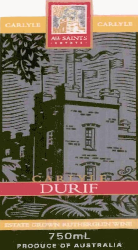 All Saints Estate Durif 2010 Front Label