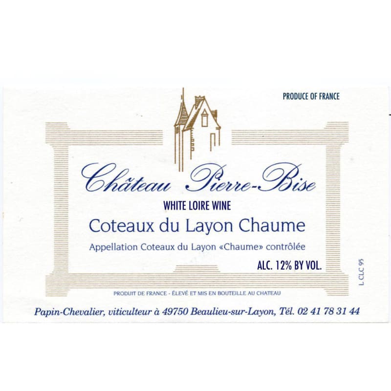 Chateau Pierre-Bise Coteaux du Layon Chaume (375ml half-bottle) 1996 Front Label