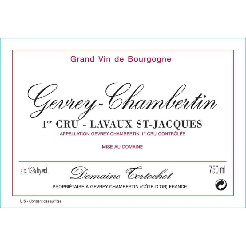 Domaine Tortochot Gevrey Chambertin Lavaux Saint Jacques 2005 Front Label