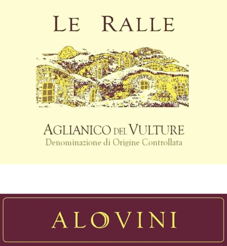 Alovini Aglianico del Vulture Le Ralle 2012 Front Label