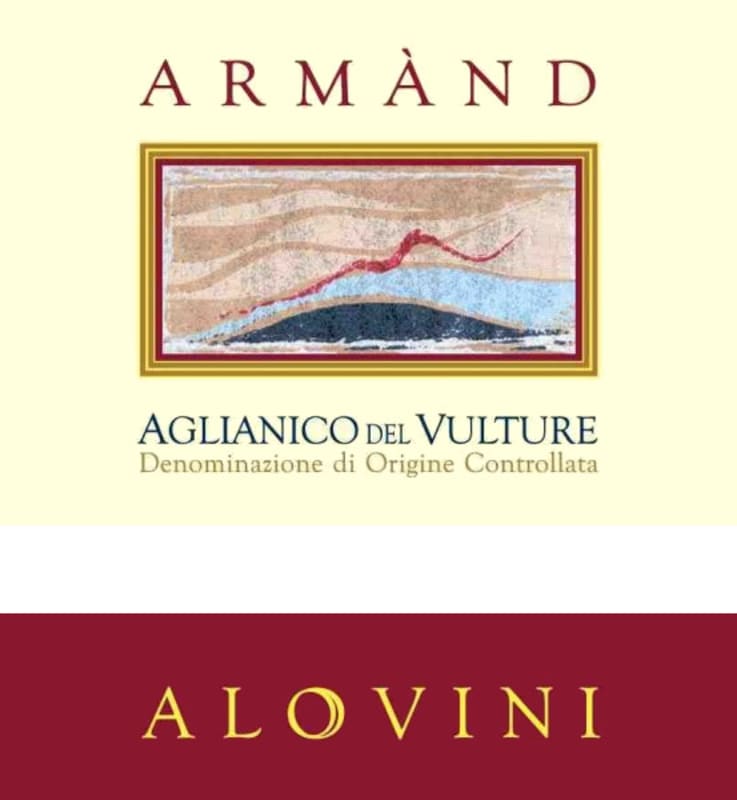 Alovini Aglianico del Vulture Armand 2012 Front Label