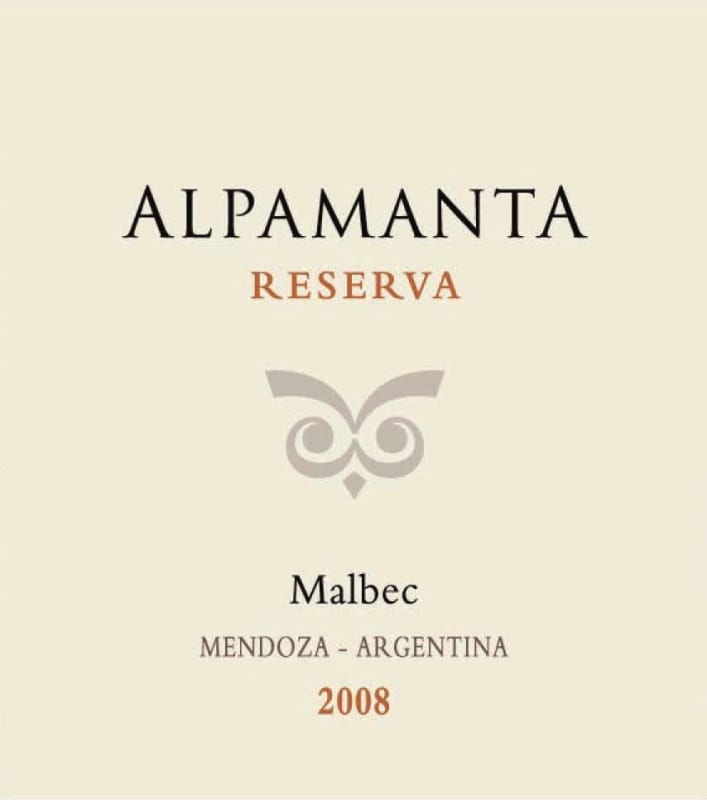 Alpamanta Reserva 2008 Front Label