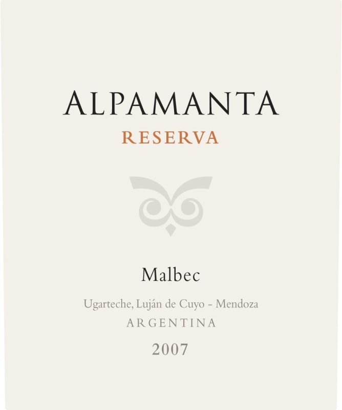 Alpamanta Reserva 2007 Front Label