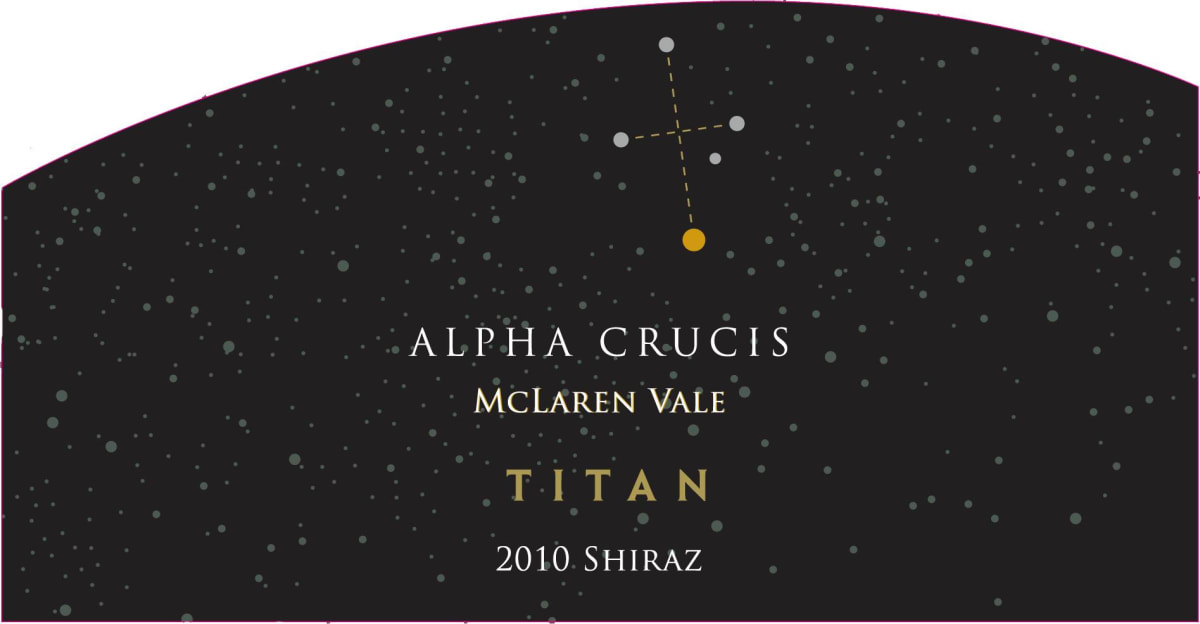 Alpha Crucis Titan Shiraz 2010 Front Label