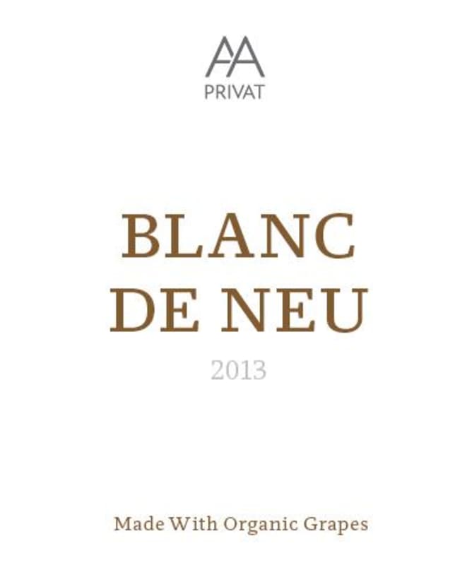 Alta Alella Privat Pansa Blanc de Neu 2013 Front Label
