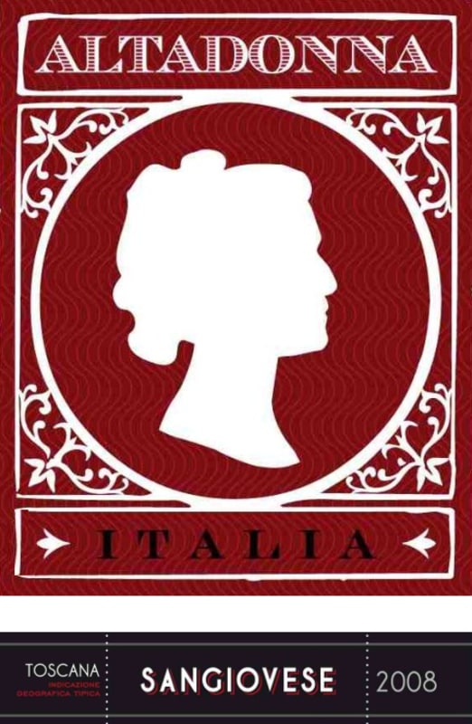 Altadonna Toscana Sangiovese 2008 Front Label