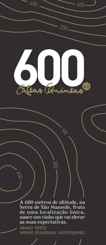 Altas Quintas 600 Vinho 2013 Front Label
