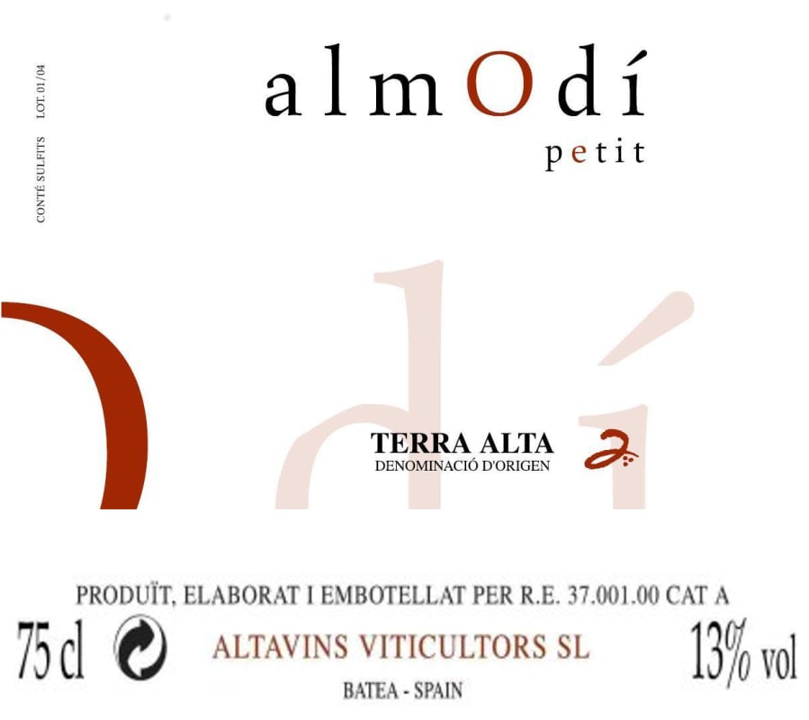 Altavins Almodi Petit Blanco 2014 Front Label