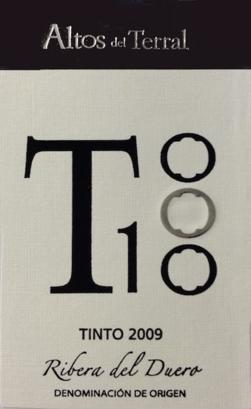 Altos del Terral T1 Tinto 2009 Front Label