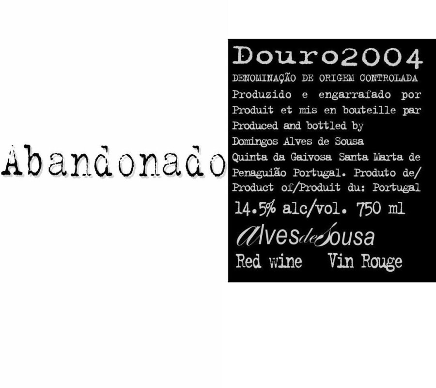 Alves de Sousa Abandonado Tinto 2004 Front Label