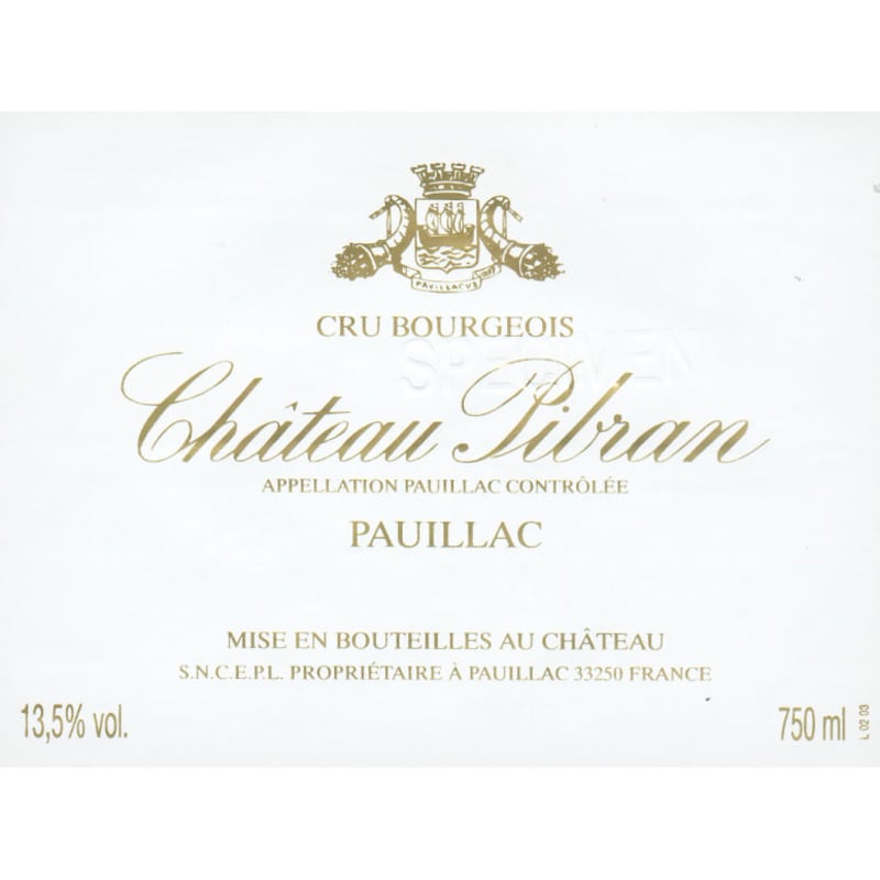 Chateau Pibran 2011 Front Label