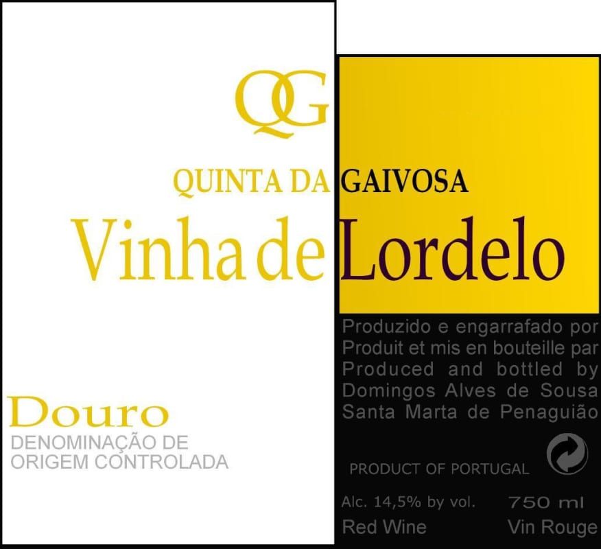 Alves de Sousa Quinta da Gaivosa Vinha do Lordelo Tinto 2005 Front Label