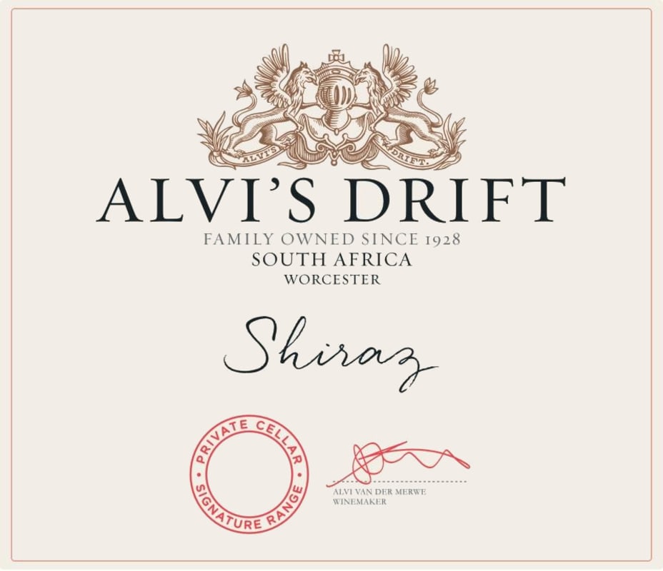 Alvi's Drift Shiraz 2014 Front Label