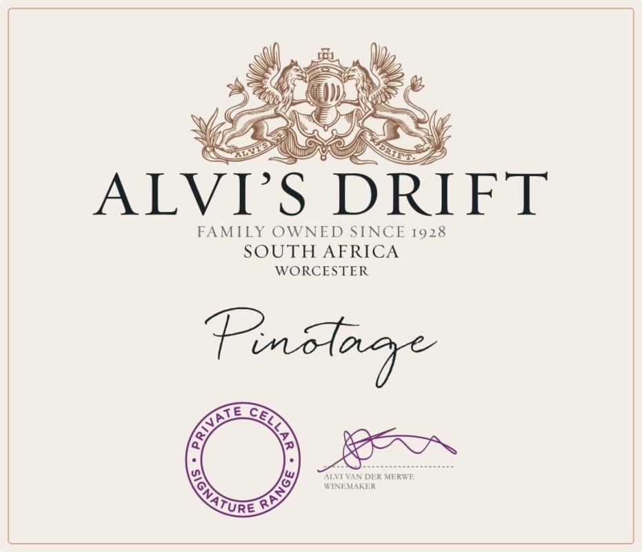 Alvi's Drift Pinotage 2015 Front Label