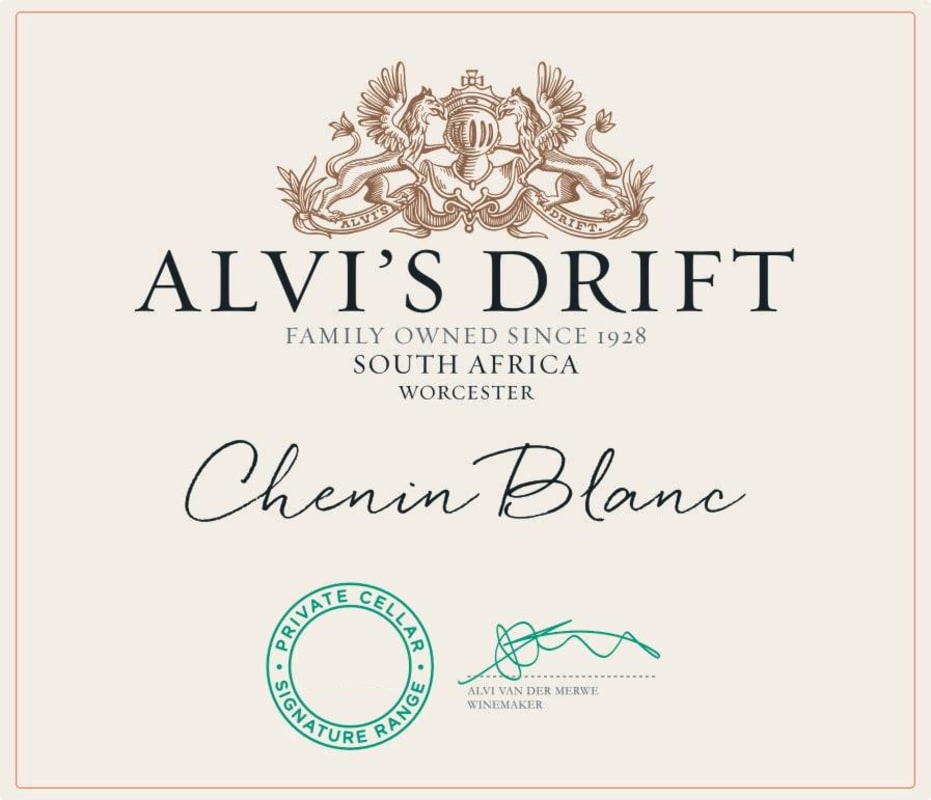 Alvi's Drift Chenin Blanc 2016 Front Label