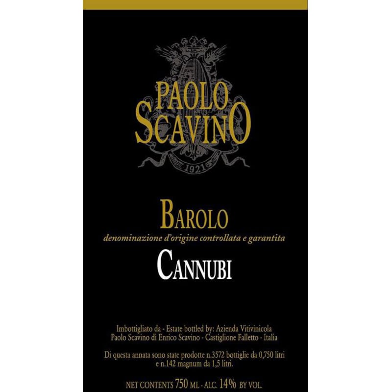 Paolo Scavino Barolo Cannubi (1.5 Liter Magnum) 2013 Front Label