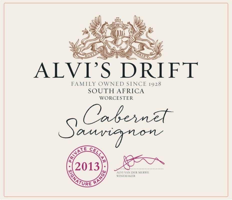 Alvi's Drift Cabernet Sauvignon 2013 Front Label