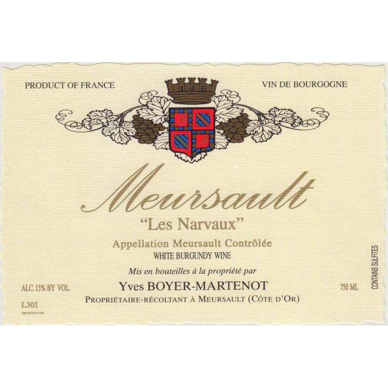 Boyer-Martenot Meursault Les Narvaux 2015 Front Label