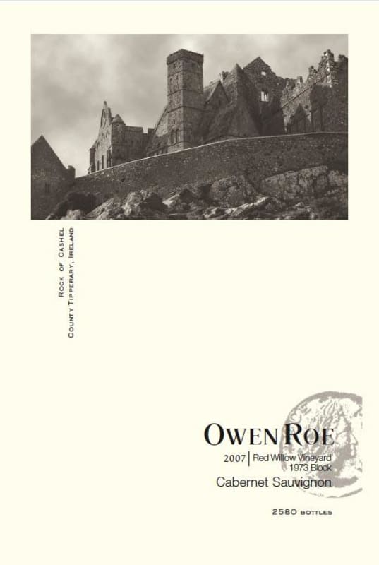 Owen Roe Red Willow Vineyard 1973 Block Cabernet Sauvignon 2007 Front Label